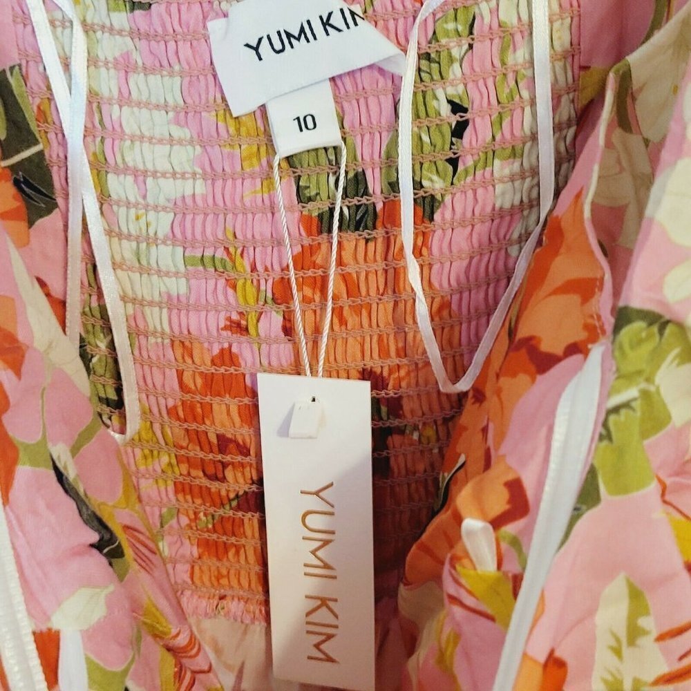 Yumi Kim NWT Spring Fling Off-Shoulder Maxi Dress floral Button down Size 10 - Picture 6 of 9